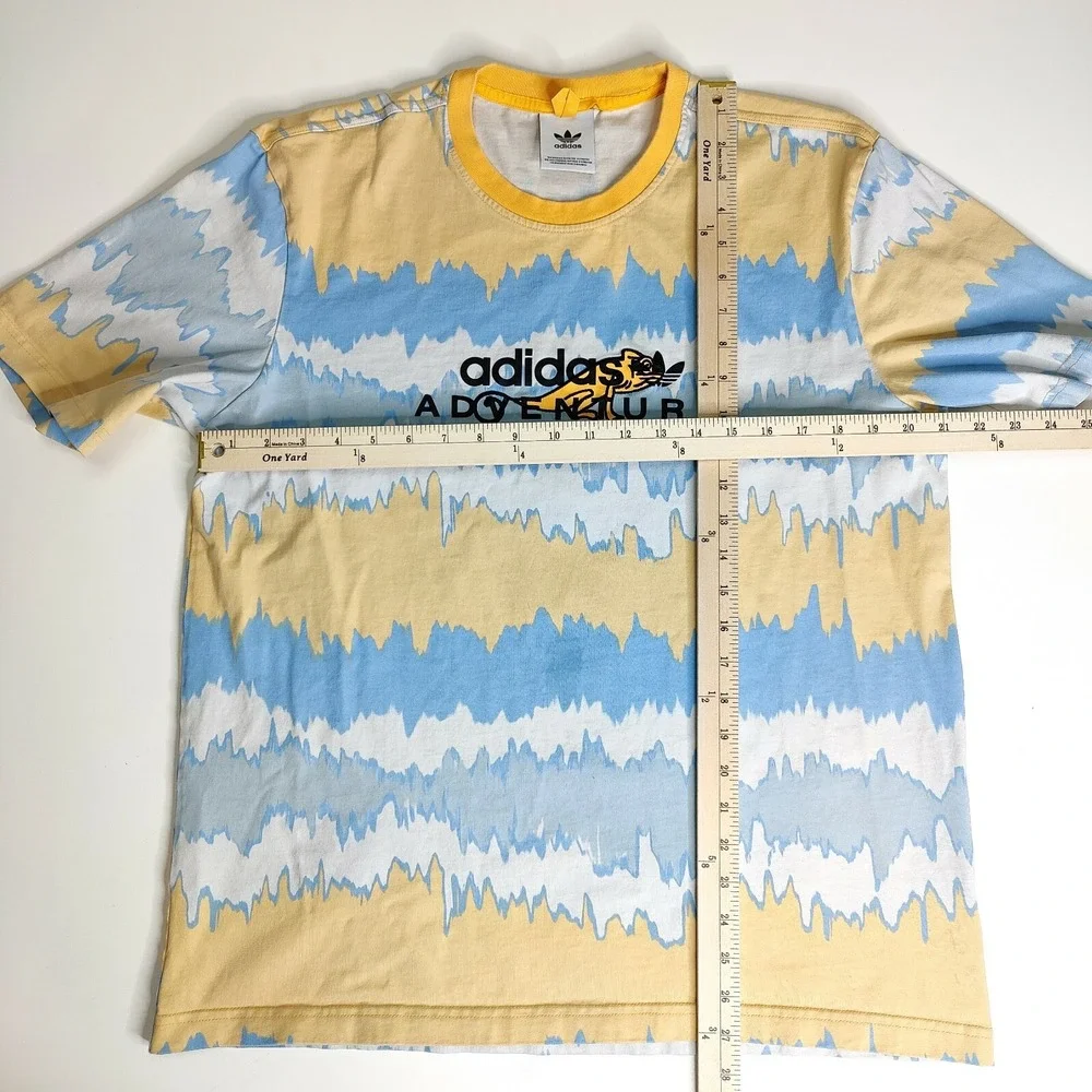 Adidas Adventure Iguana Lizard Tie Dye T-Shirt Tee Men's Size Medium Blue Orange